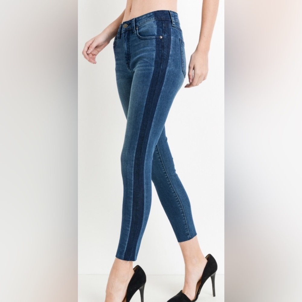 NWT JBD Just Black Blue Skinny Jeans with Side Stripe